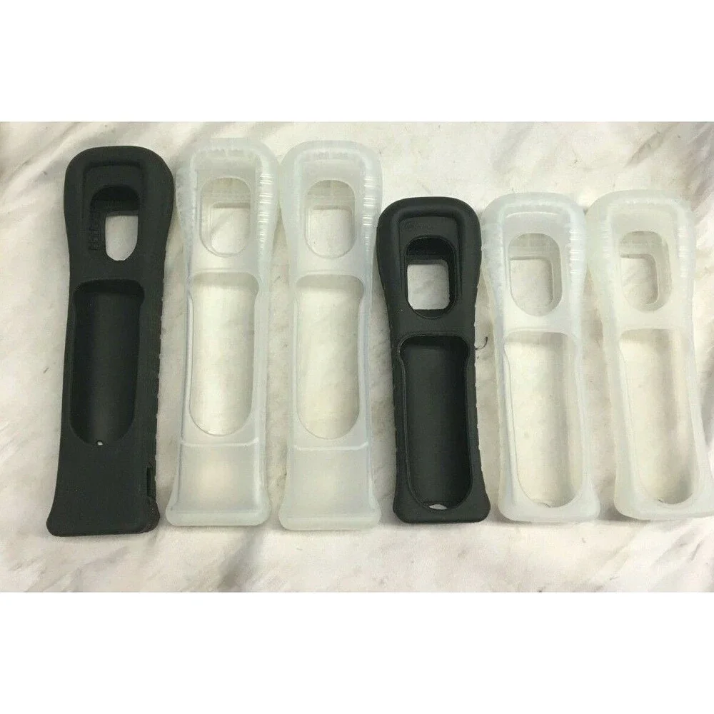 Nintendo Wii Lot of 6 Control Cover Case Silicone Clear Black RVL-022, RVL-027